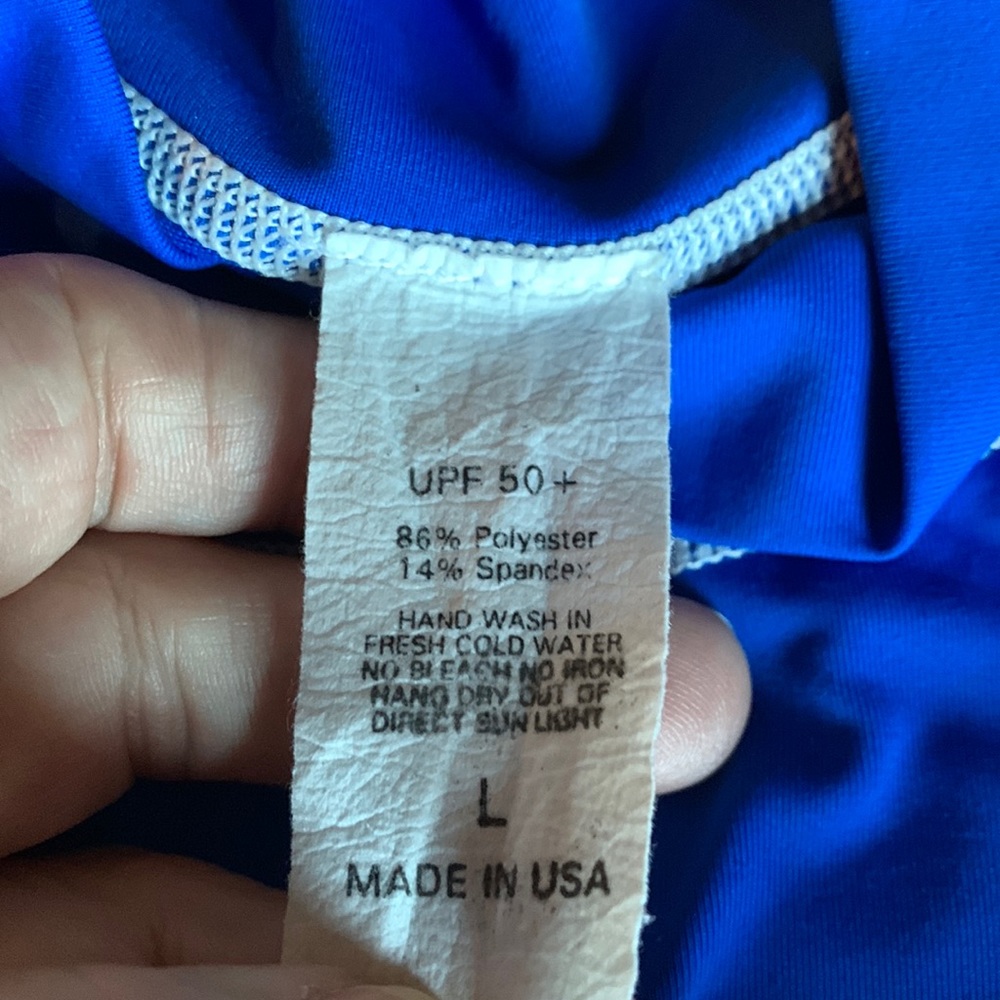 Unisex Blue Rashguard Size Large - Picture 3 of 9